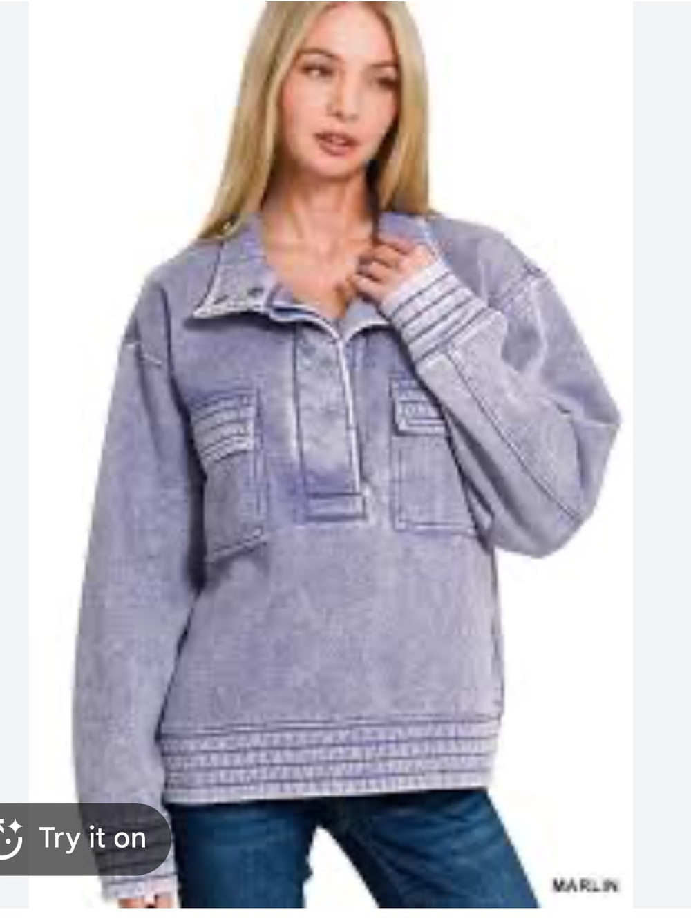 Zenana Outfitters Washed Lavender Pullover